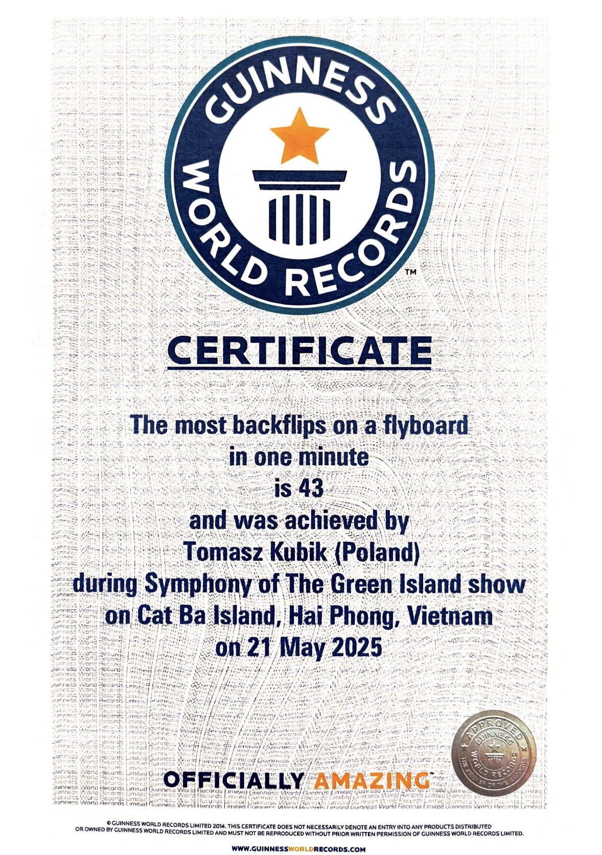 Guinness Certificate